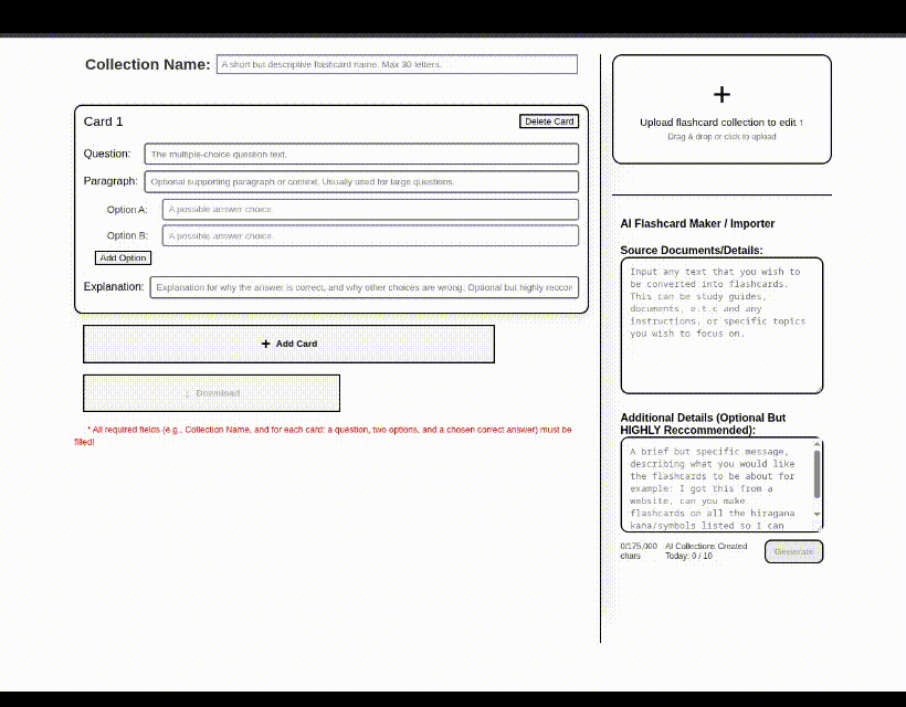Screenshot placeholder showing the AI generation interface with text input areas
